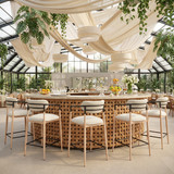 Zuo Modern Equinox Counter Stool Oyster Gray & Natural