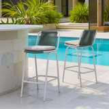 Zuo Modern Luft Barstool (Set of 2) White & Green