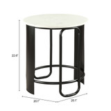 Zuo Modern Obel Side Table White & Black
