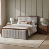 Zuo Modern Somune Queen Bed Gray & Walnut