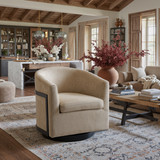 Zuo Modern Hanko Swivel Chair Golden Beige