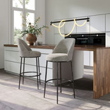 Zuo Modern Nordhavn Swivel Barstool Gray