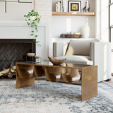 Zuo Modern Reed Coffee Table Brass & Black