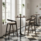 Zuo Modern Troy Barstool (Set of 2) Dove Gray & Espresso