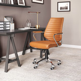 Zuo Modern Enterprise Low Back Office Chair Terracotta