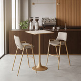 Zuo Modern Spot Bar Table Beige & Gold
