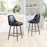 Zuo Modern Keppel Swivel Counter Stool Black & Bronze
