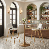 Zuo Modern Desi Barstool (Set of 2) White & Gold