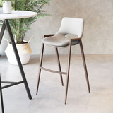 Zuo Modern Desi Barstool (Set of 2) Beige & Walnut