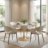 Zuo Modern Limay Dining Chair (Set of 2) Beige & Walnut
