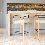 Zuo Modern Equinox Barstool Oyster Gray & Natural