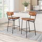 Zuo Modern Charon Counter Stool (Set of 2) Vintage Brown