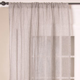 Gracie Linen Sheer Check Curtain, Grey