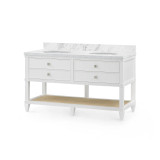 Villa & House - Sienna 2-Drawer Table with 60" Marble Vanity Top, Vanilla