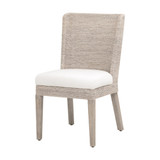 Essentials For Living Isle Dining Chair in White Wash Abaca Rope, LiveSmart Peyton Pearl, Natural Gray Mahogany (Set of 2)