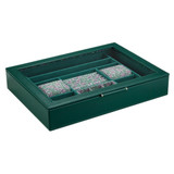 WOLF x Fiona Howard Sophia Jewelry Box with Window in Forest Green Fruit Botanical