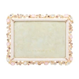 Jay Strongwater Leslie Bejeweled 5" x 7" Crystal Picture Frame in Baby Pink