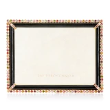 Jay Strongwater Lucas Stone Edge 5" x 7" Crystal Picture Frame with Jewel