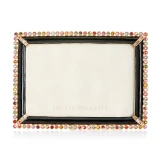 Jay Strongwater Lorraine Stone Edge 4" x 6" Crystal Picture Frame with Jewel