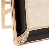 Jay Strongwater Lavinia 4" x 6" Crystal Picture Frame in Black Onyx