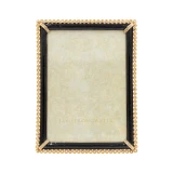 Jay Strongwater Lucas Stone Edge 5" x 7" Crystal Picture Frame in Black