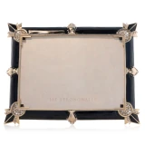 Jay Strongwater Geraldine Art Deco 5" x 7" Crystal Picture Frame in Black Onyx