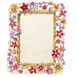 Jay Strongwater Leartes 4" x 6" Crystal Picture Frame in Bouquet