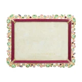 Jay Strongwater Leslie Bejeweled 5" x 7" Crystal Picture Frame in Bouquet