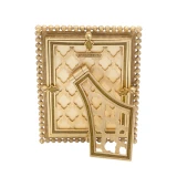 Jay Strongwater Emilia Stone Edge 3" x 4" Crystal Picture Frame in Gold
