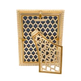 Jay Strongwater Lucas Stone Edge 5" x 7" Frame in Gold