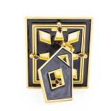 Jay Strongwater Abaculus Pyramid 3" x 4" Picture Frame in Delft Garden
