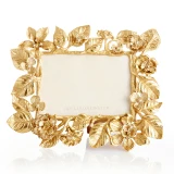 Jay Strongwater Maeve Dutch Floral 5" x 7" Gold Picture Frame