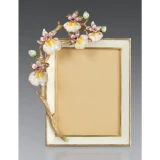 Jay Strongwater Kelsey Orchid 3" x 4" Crystal Picture Frame in Flora