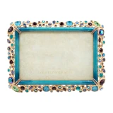 Jay Strongwater Emery Bejeweled 4" x 6" Crystal Picture Frame in Peacock