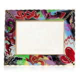 Jay Strongwater Clifton Ruffle Edge 5" x 7" Graffiti Crystal Picture Frame