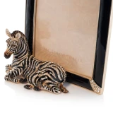 Jay Strongwater Benton Zebra 5" x 7" Jungle Crystal Picture Frame