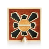 Jay Strongwater Leland Pave Corner Amber Leopard 2" Crystal Picture Frame