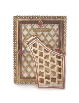 Jay Strongwater Lorraine Stone Edge Rose 4" x 6" Crystal Picture Frame
