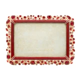 Jay Strongwater Emery Bejeweled Ruby 4" x 6" Crystal Picture Frame