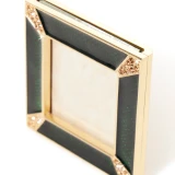 Jay Strongwater Leland Pave Corner Green 2" Crystal Picture Frame