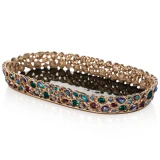 Jay Strongwater Julius Bejeweled Peacock Decorative Tray