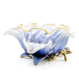 Jay Strongwater Ellie Flower Bowl - Delft Garden