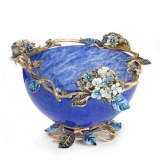Jay Strongwater Sophie Hydrangea Blue Glass Bowl
