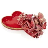 Jay Strongwater Amelia Heart and Butterfly Box in Red