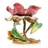 Jay Strongwater Aimee Floral 7" Pillar Candle Holder