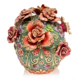 Jay Strongwater Catrina Skull with Roses Figurine