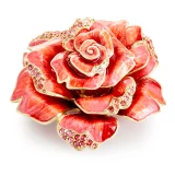Jay Strongwater Rosie Rose Table Objet - Ruby Red