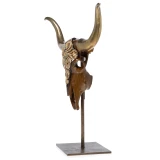 Jay Strongwater Keeffe Cow Skull Objet with Stand