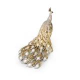 Jay Strongwater Theseus Grand Peacock Figurine - White/Gold Limited Edition