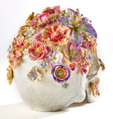 Jay Strongwater Oliver Skull & Flowers Figurine